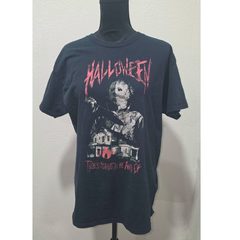 Halloween Michael Myers Movie Graphic T-Shirt Black Mens Large Horror Slasher